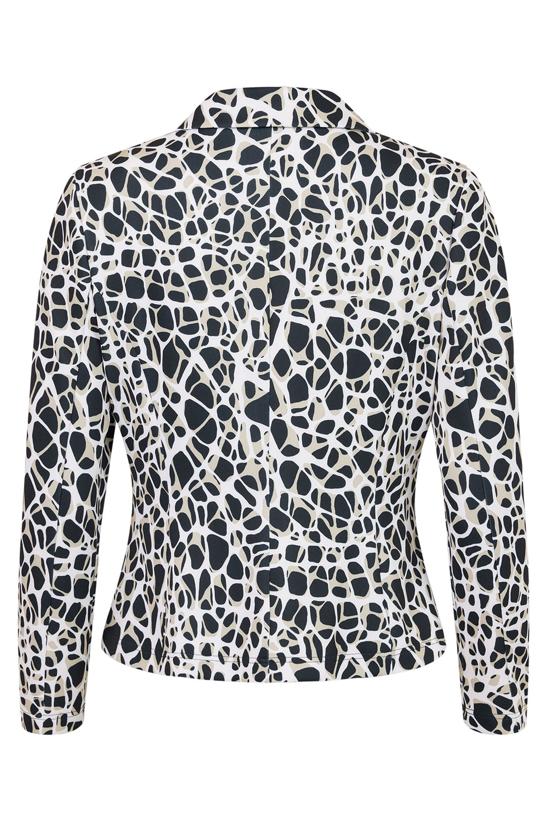 Tia 77635 Two-Button Black Abstract Print Jacket - Rouge Boutique Inverness