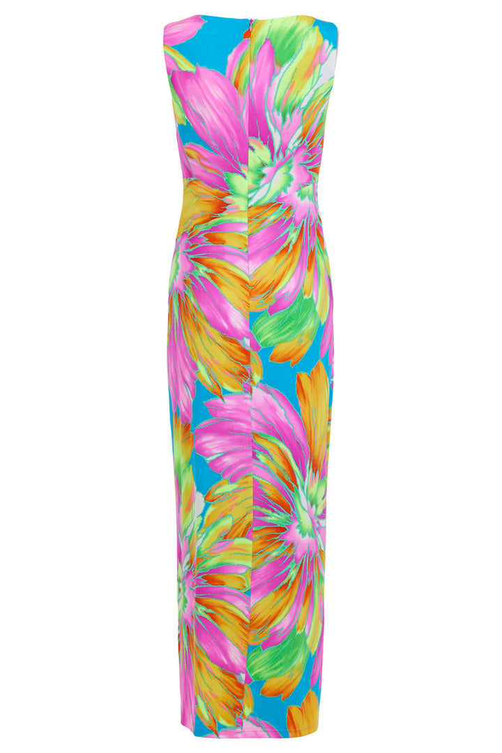 Tia 78601-7818-55 Pink Brights Flower Print Long Sleeveless Dress