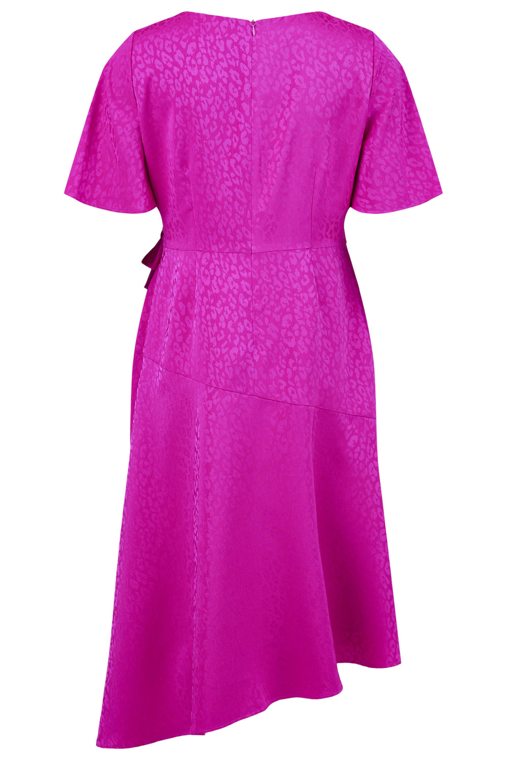 Tia 78687 7829 55 Fuchsia Pink Tie Waist Asymmetric Hem Dress - Rouge Boutique Inverness