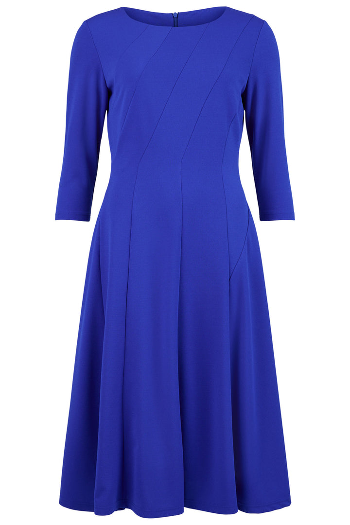 Tia 78817 7341 67 Cobalt Blue Panel A-Line Round Neck Dress - Rouge Boutique Inverness