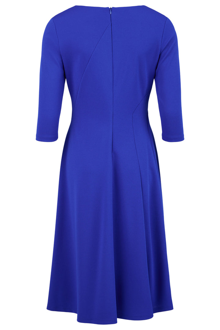 Tia 78817 7341 67 Cobalt Blue Panel A-Line Round Neck Dress - Rouge Boutique Inverness