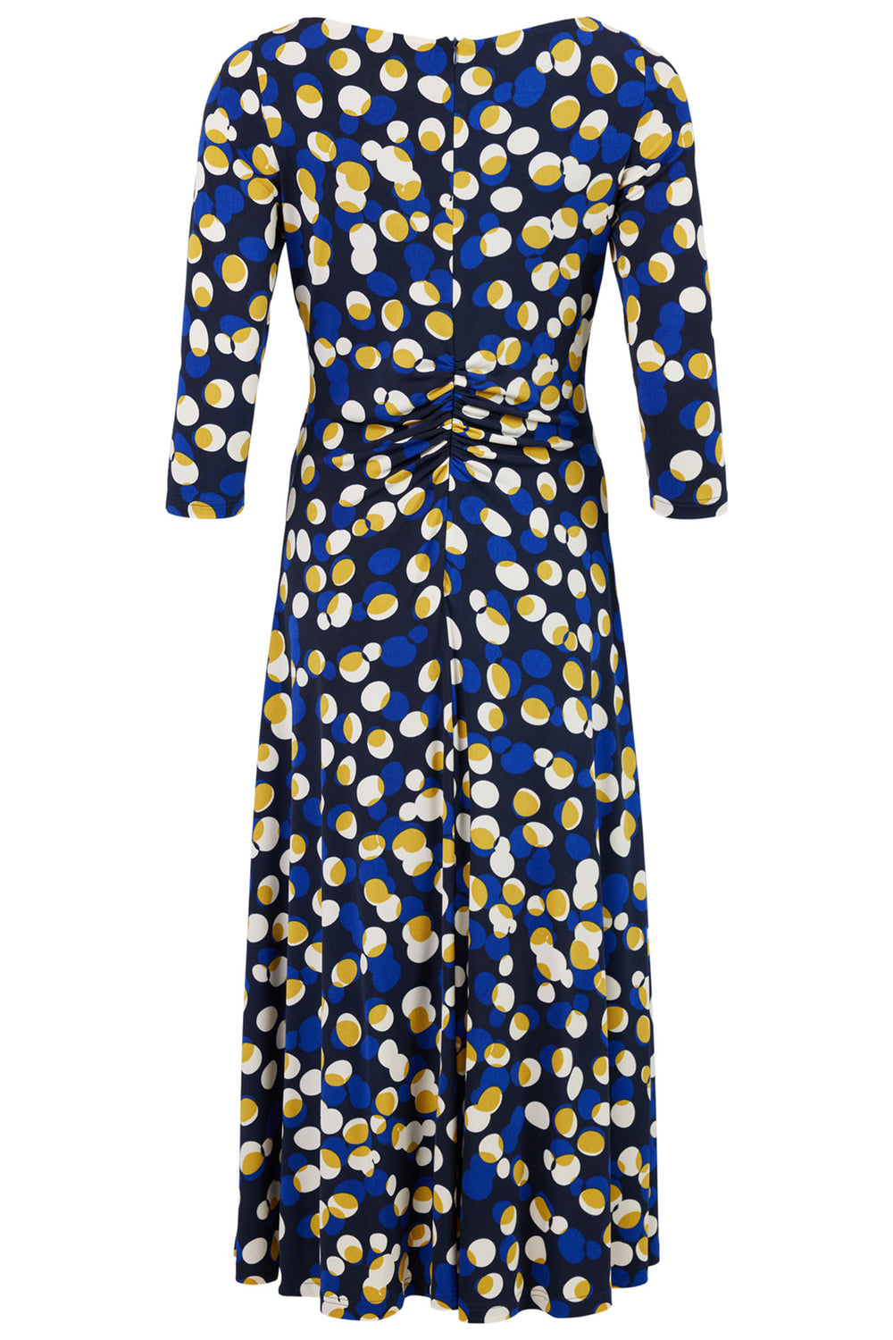 Tia 78871 7842 27 Acid Yellow Polka Dot Ruched Waist Dress - Rouge Boutique Inverness