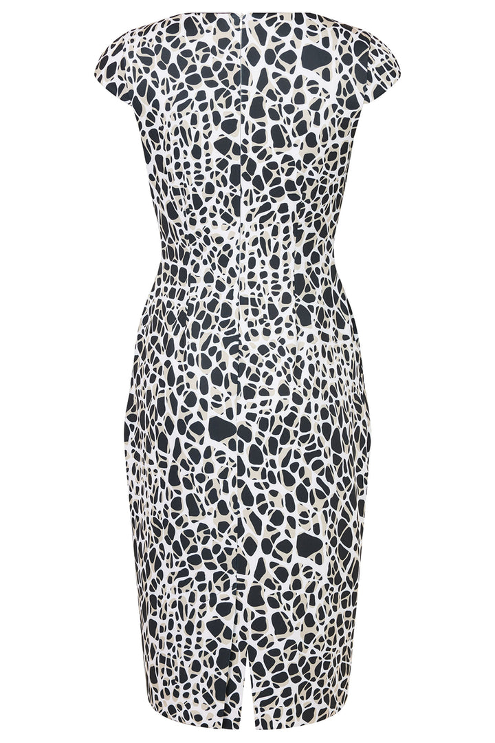 Tia 78920 Black Abstract Print Cap Sleeve Shift Dress - Rouge Boutique Inverness