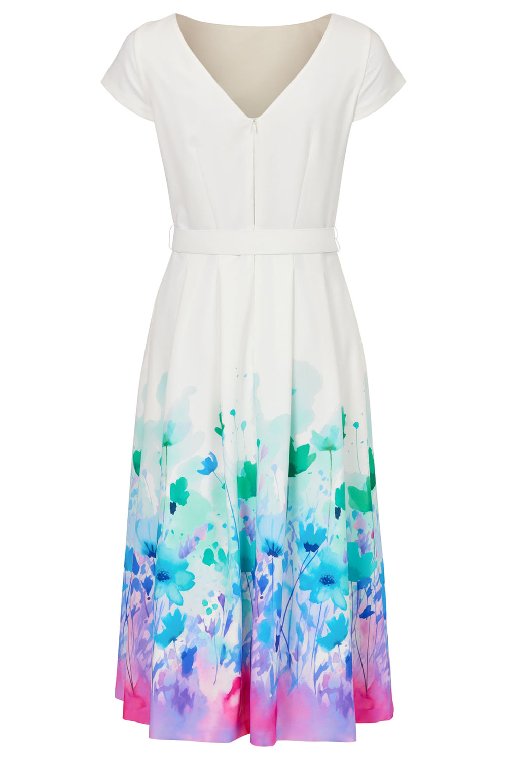 Tia 78946 White Floral Print A-Line Occasion Dress - Rouge Boutique