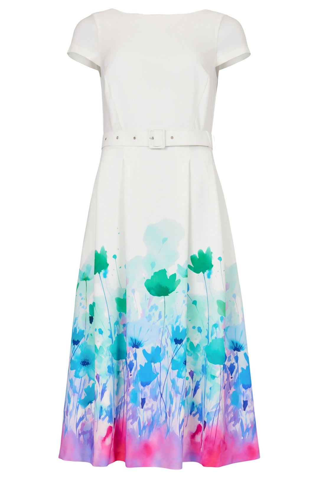 Tia 78946 White Floral Print A-Line Occasion Dress - Rouge Boutique