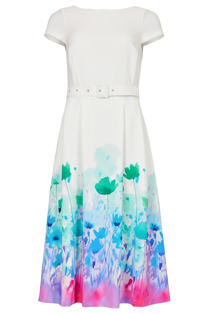 Tia 78946 White Floral Print A-Line Occasion Dress - Rouge Boutique