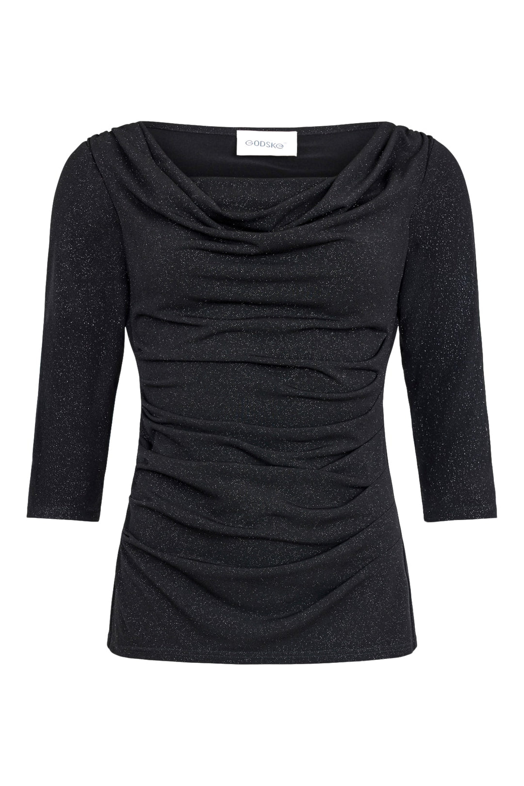 Tia 14405 Sparkle Cowl Neck Sleeved Top