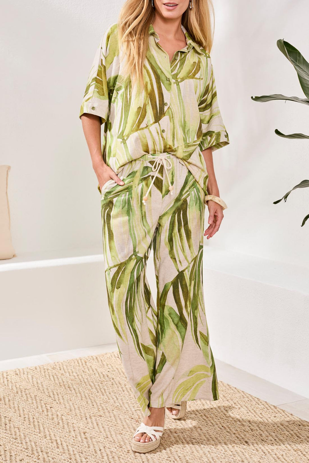 Tribal Clothing 3069O 8393 Mintleaf Green Print Blouse