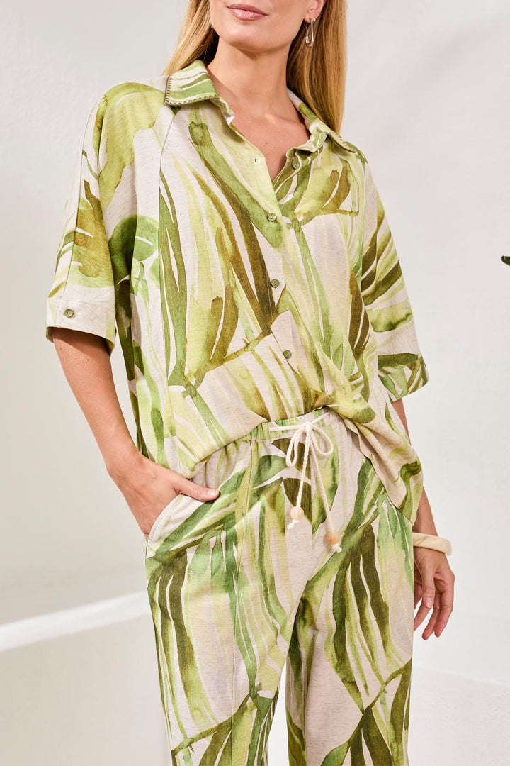 Tribal Clothing 3069O 8393 Mintleaf Green Print Blouse