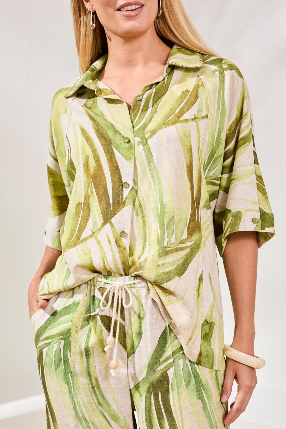 Tribal Clothing 3069O 8393 Mintleaf Green Print Blouse