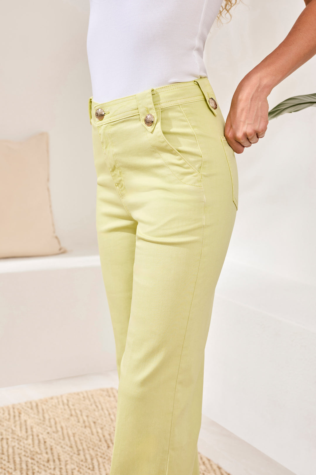 Tribal Clothing 5768O 2020W Lemon Grass Green Trousers