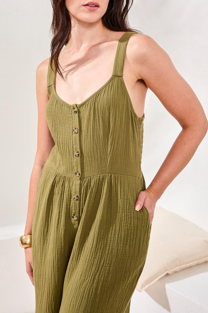 Tribal Clothing 6053O 4555 BLACK Sleeveless Jumpsuit
