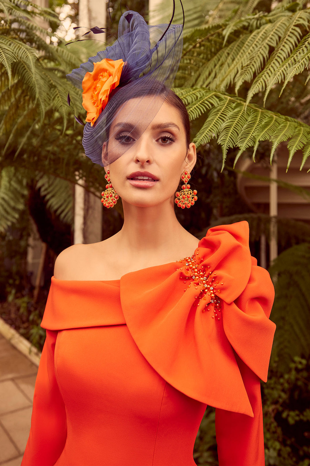Veni Infantino 992308 Burnt Orange One Shoulder Occasion Dress - Rouge Boutique Inverness