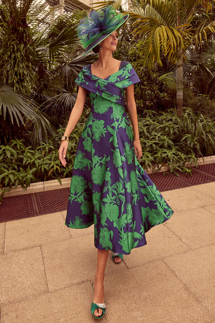 Veni Infantino 992320 Shamrock Green Navy Occasion Dress - Rouge Boutique