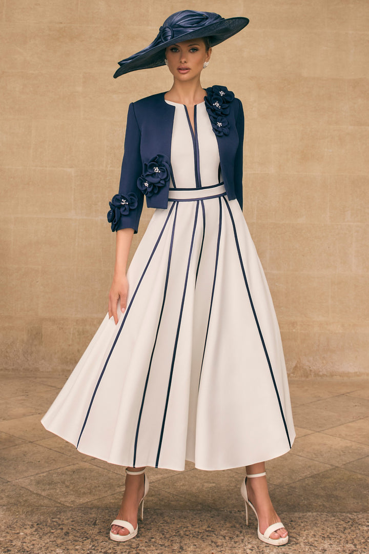 Veni Infantino 992711 Navy Ivory Occasion Dress & Jacket