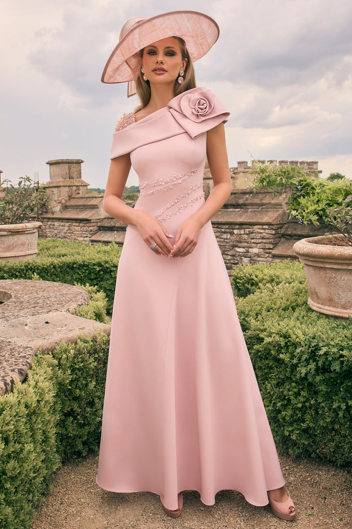 Veni Infantino 992783L Blush Pink Sash Neck Maxi Occasion Dress