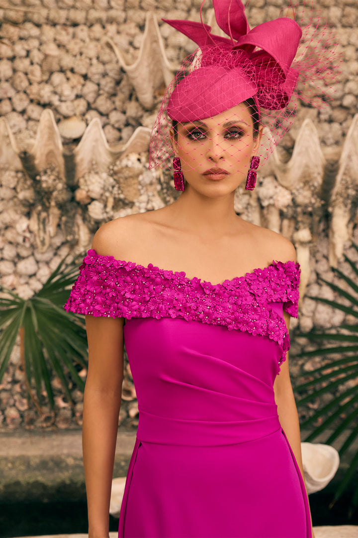 Veni Infantino 992791 Magenta Pink Off-The-Shoulder Occasion Dress