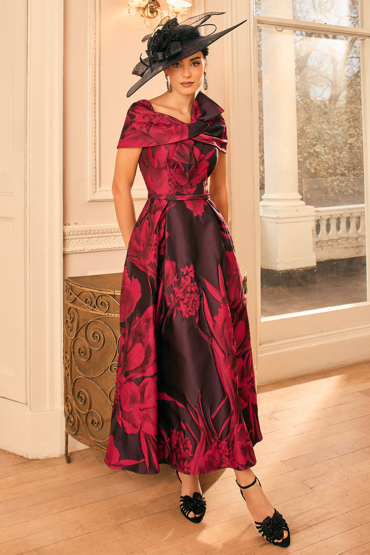 Veni Infantino Burgundy Navy Occasion Dress 992825