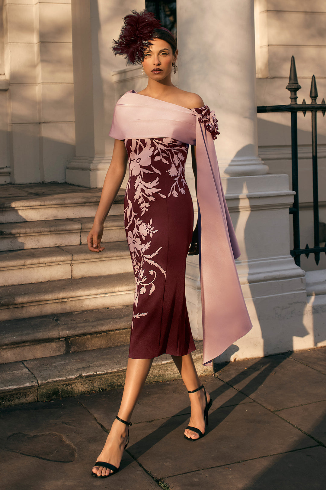 Veni Infantino Wine Blush Pink Sash Occasion Dress 992846