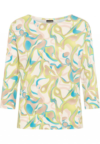 Barbara Lebek 75520032 Green Print Top - Rouge Boutique