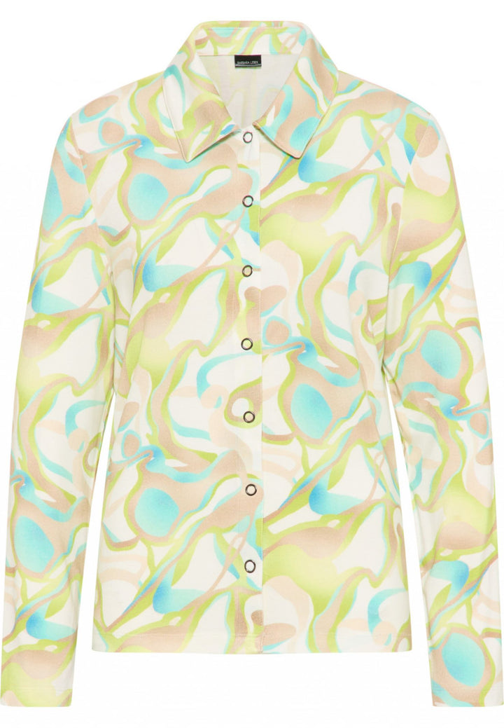 Barbara Lebek 755300032 Green Print Shirt - Rouge Boutique