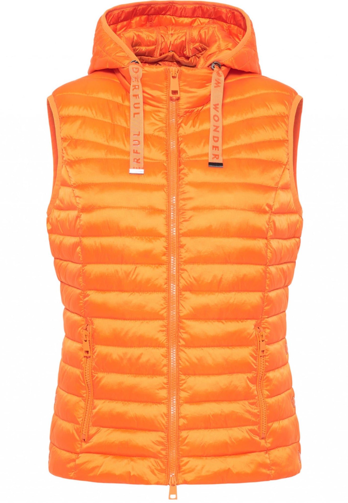 Barbara Lebek 77050032 Orange Quilt Hooded Gilet - Rouge Boutique