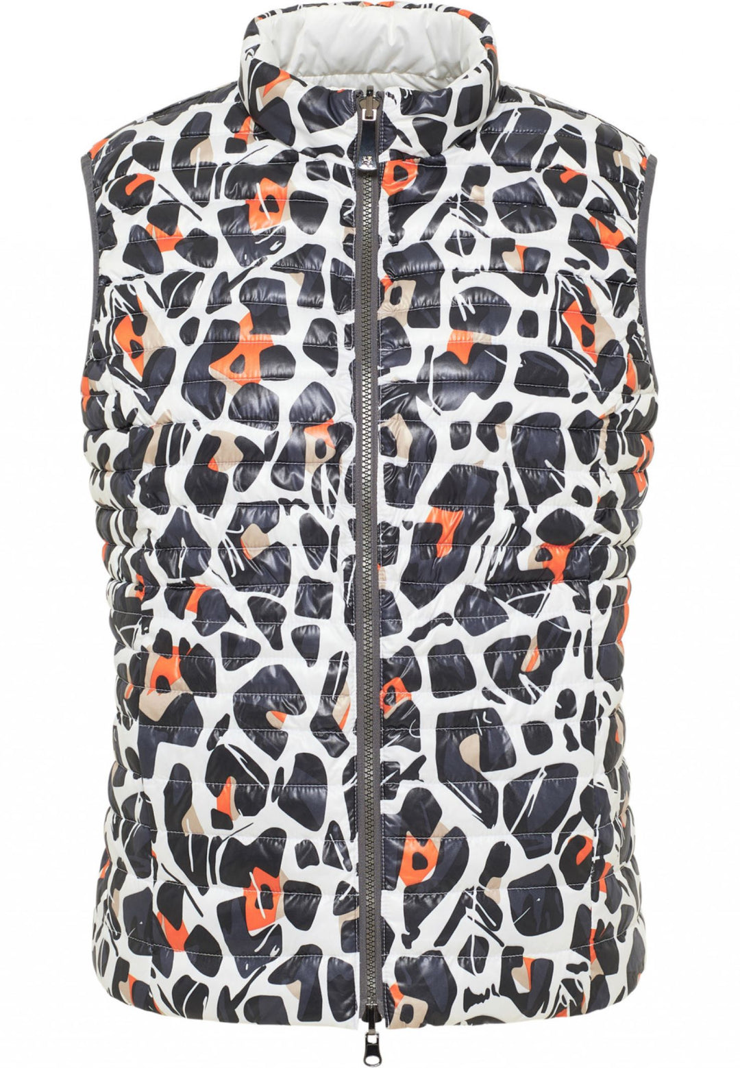 Barbara Lebek 77100032 White & Grey Print Reversible Gilet - Rouge Boutique