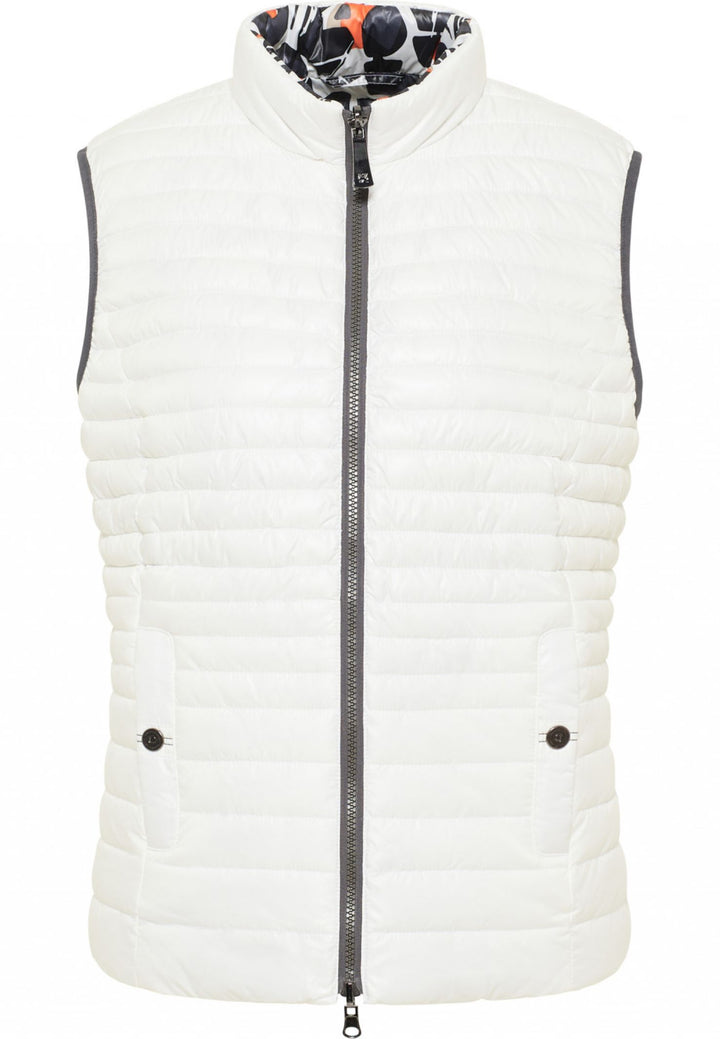 Barbara Lebek 77100032 White & Grey Print Reversible Gilet - Rouge Boutique