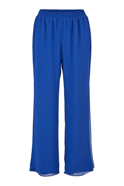 Tia 11200 Wide Leg Chiffon Split Trouser Cobalt