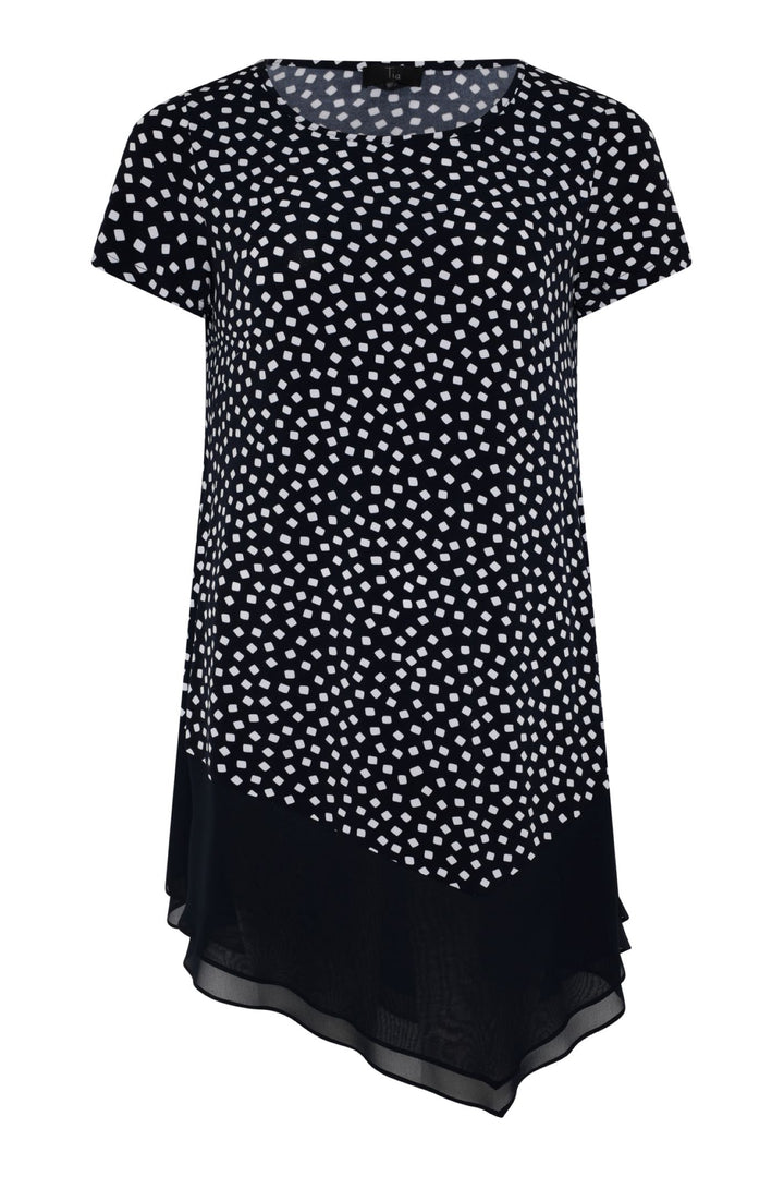 Tia 74903 Navy Print Tunic Top