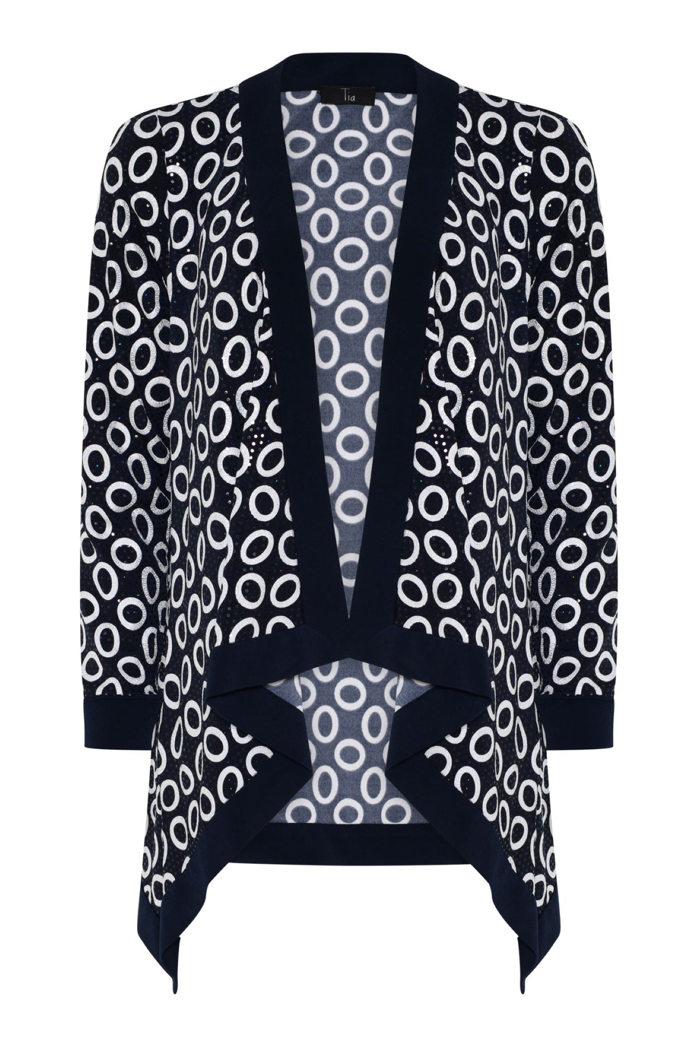 Tia 77433 Navy Ivory Open Jacket