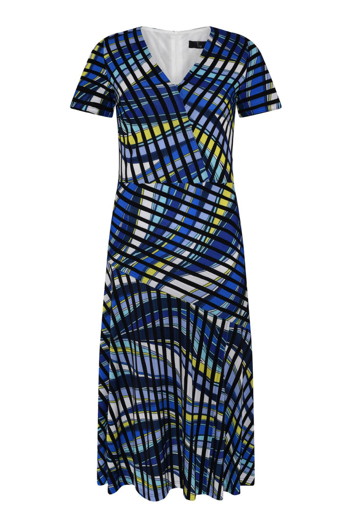 Tia 78437  Multi Print Short Sleeved Dress