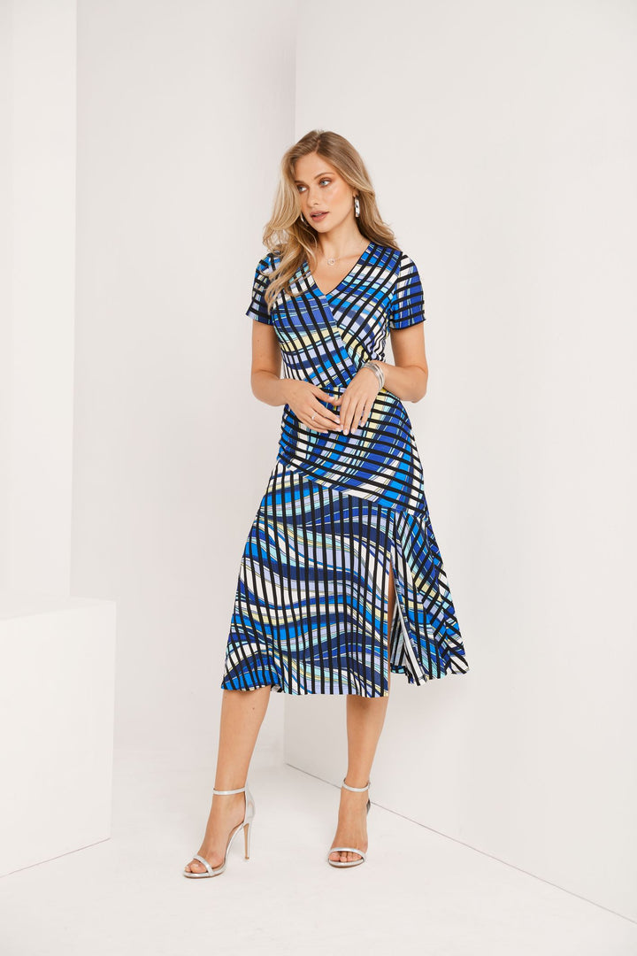 Tia 78437  Multi Print Short Sleeved Dress