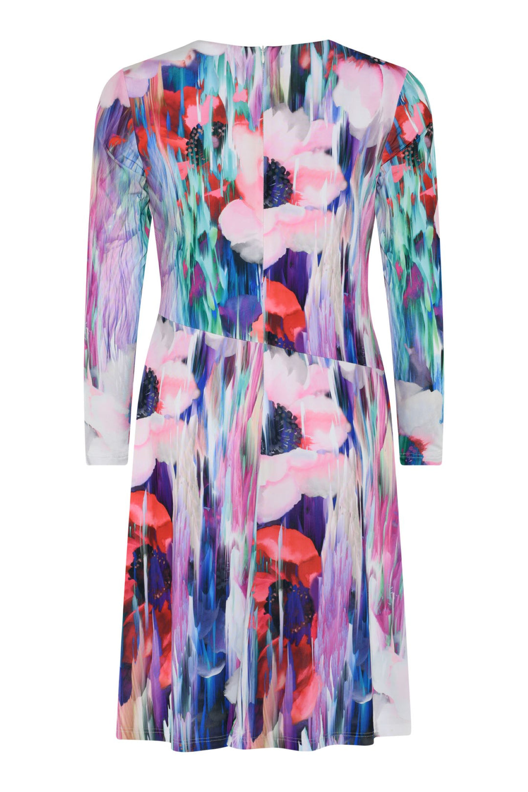 Tia 78616 Multi Print Layered V Neck Dress