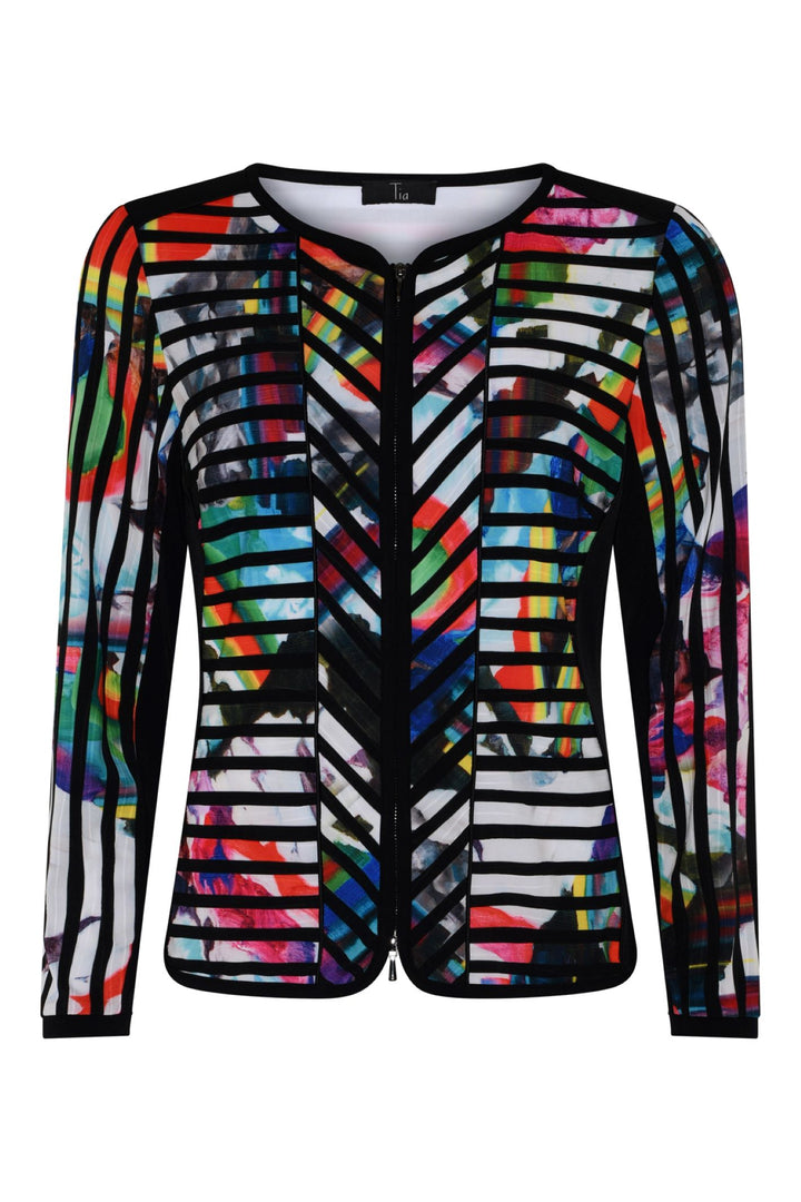 Tia 77175 Multi Coloured Zip Jacket Top