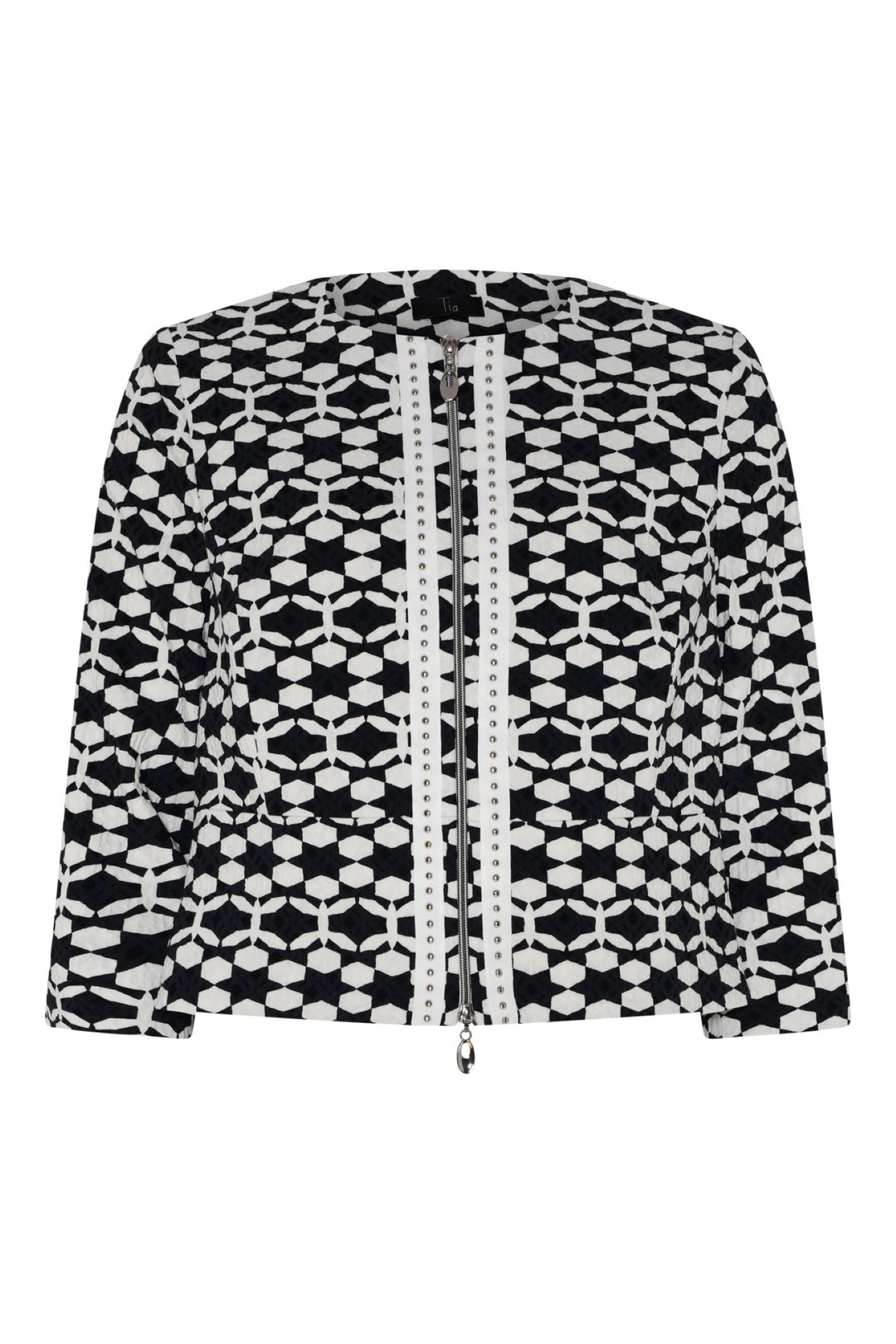 Tia 77602 Black and White Zip Jacket