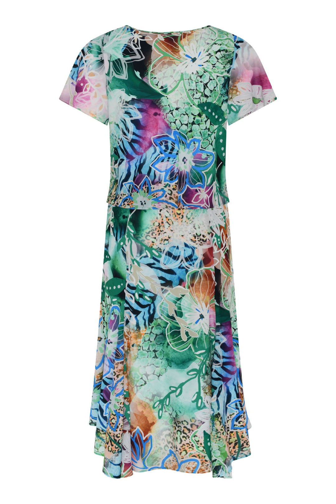 Tia 78088 Multi Print Short Sleeve Dress