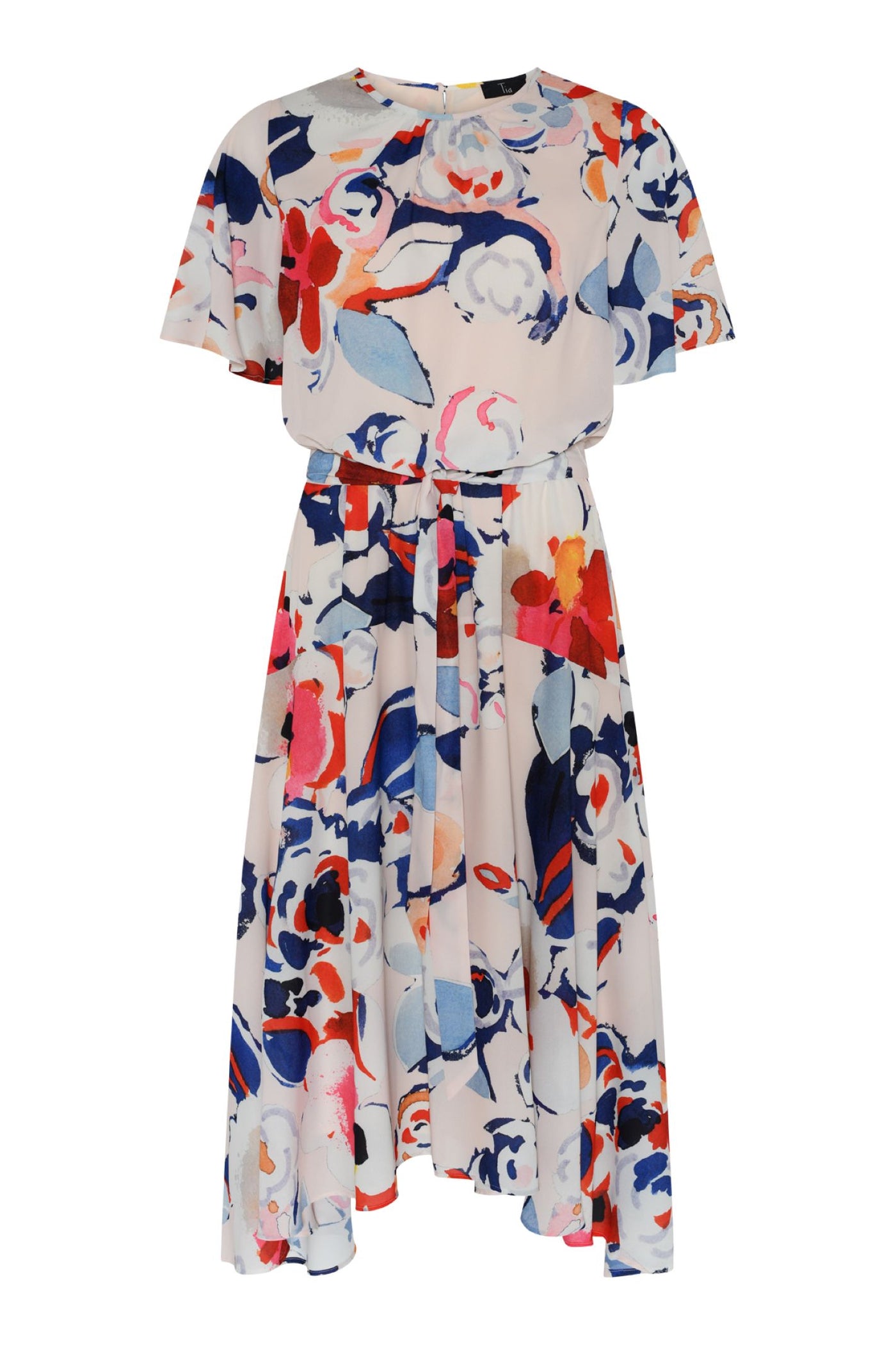 Tia 78576 Multi Print Short Sleeve Dress