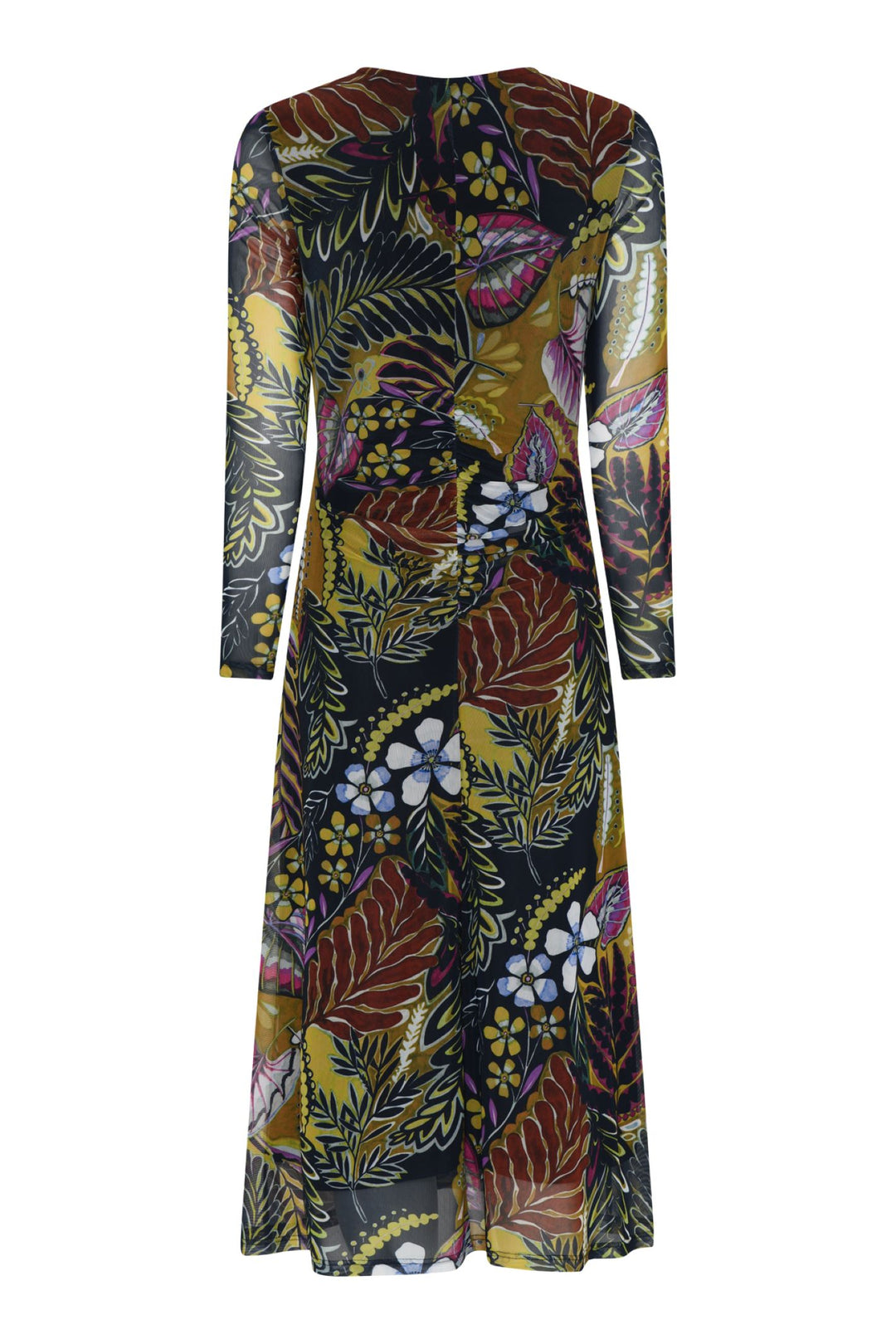 Tia 78430 Dress Multi Print V Neck Sleeves Chiffon Over Skirt