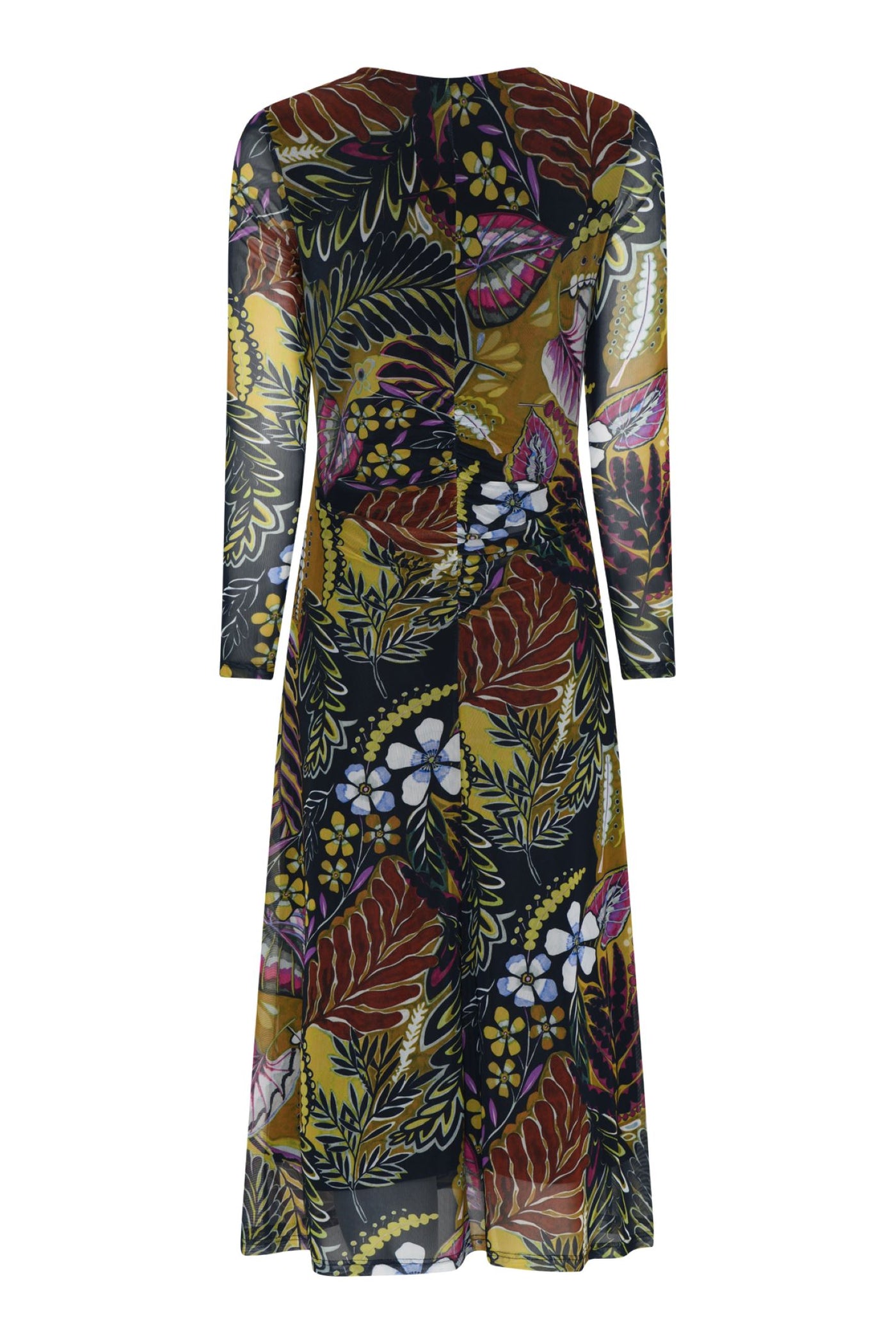 Tia 78430 Dress Multi Print V Neck Sleeves Chiffon Over Skirt