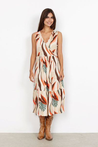Soyaconcept 26140 Spicy Combo V-Neck Sleeveless Dress - Rouge Boutique