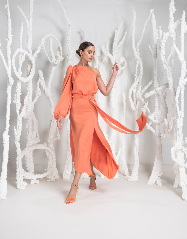 Kevan Jon Gina Burnt Orange Dress
