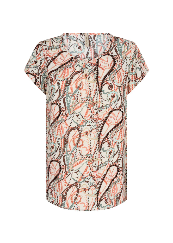 Soya Concept 40130 Linda Print Blouse Dusty Red Combo
