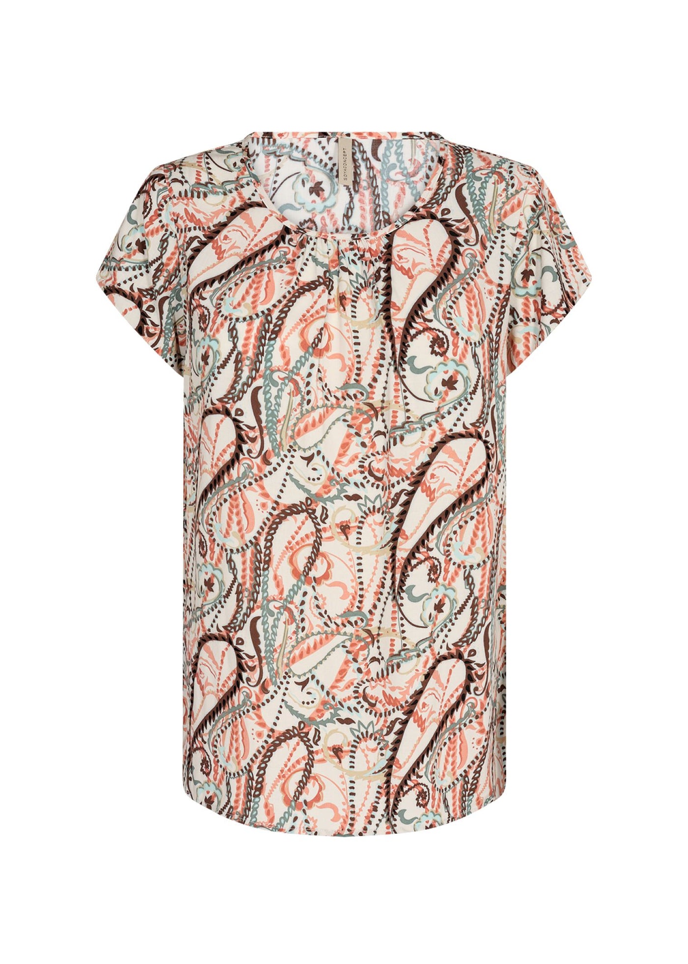 Soya Concept 40130 Linda Print Blouse Dusty Red Combo