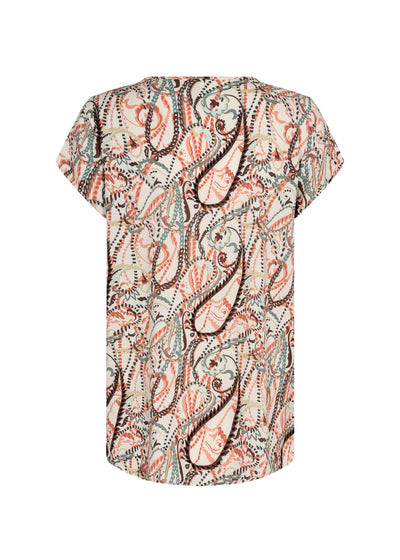 Soya Concept 40130 Linda Print Blouse Dusty Red Combo