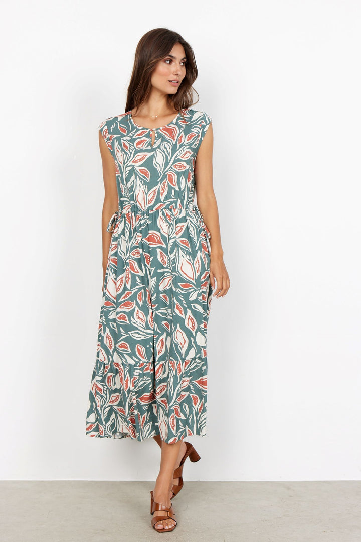 Soya Concept 40150 Shadow Green Print Dress