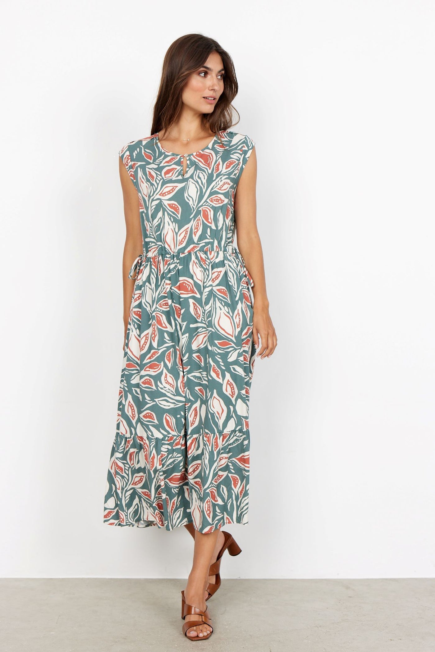 Soya Concept 40150 Shadow Green Print Dress