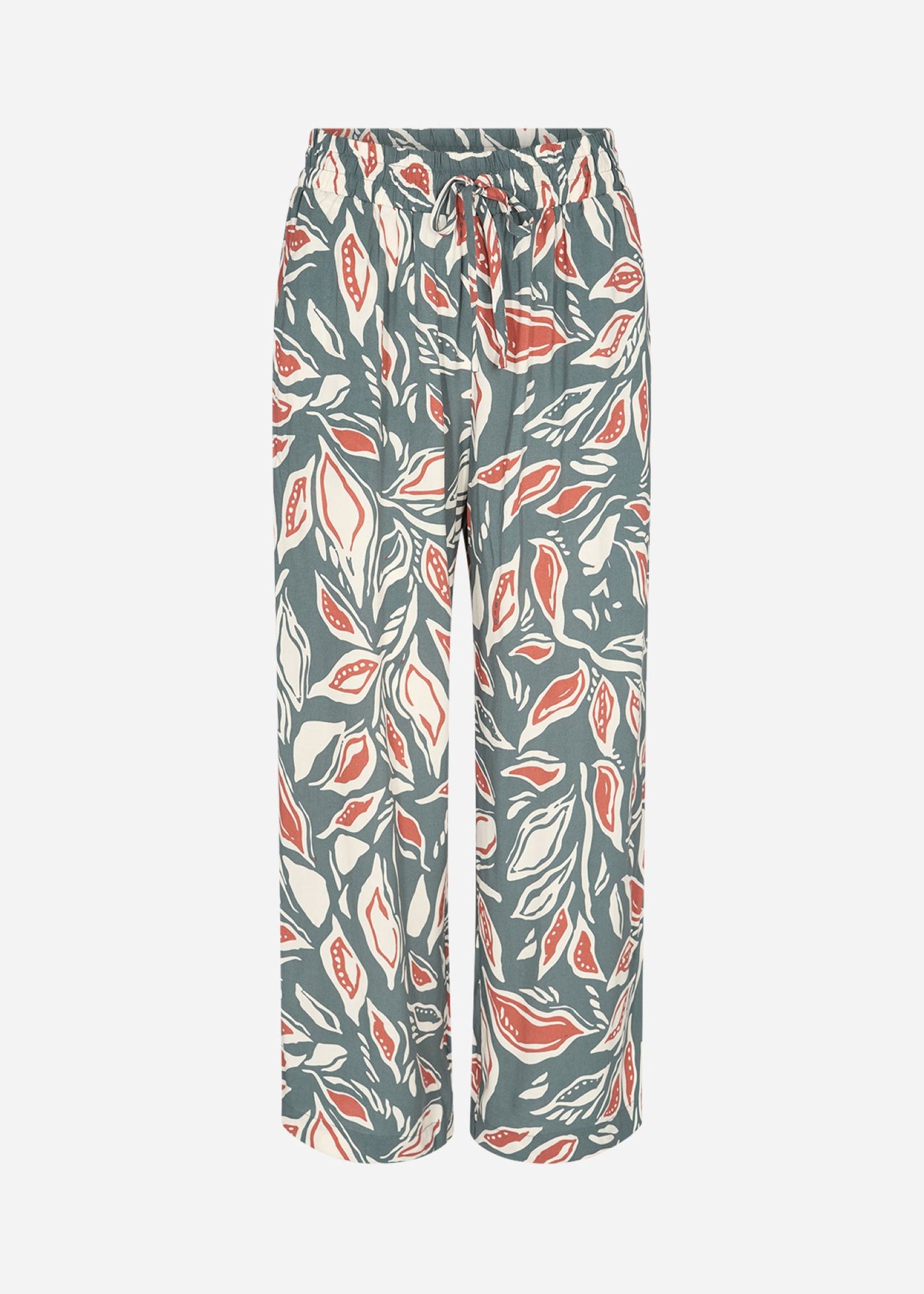 Soya Concept 40152 Green and Coral Print Trouser