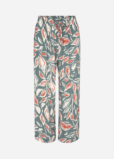 Soya Concept 40152 Green and Coral Print Trouser