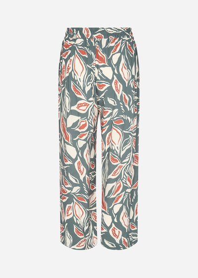 Soya Concept 40152 Green and Coral Print Trouser